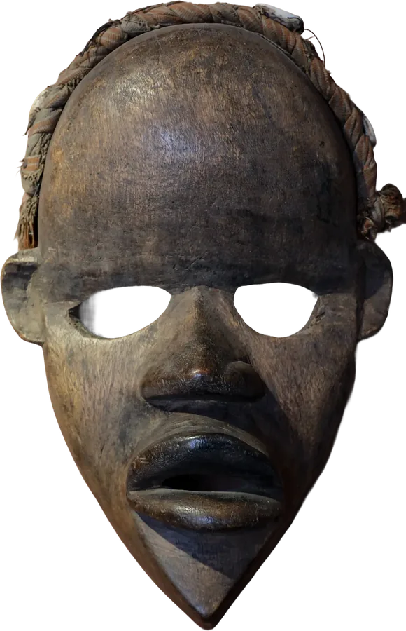 A carved wooden mask.